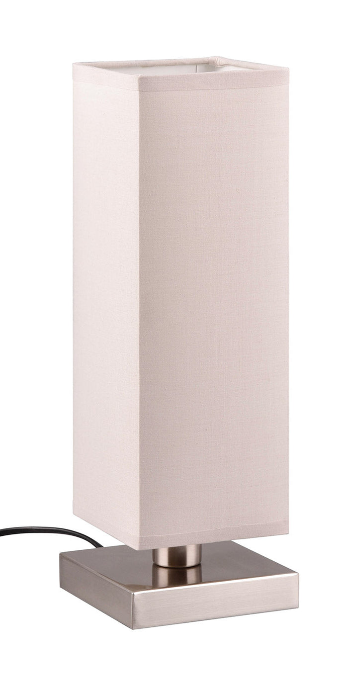 Lampada da Tavolo da Interno Attacco E14 in Metallo Nichel Satinato