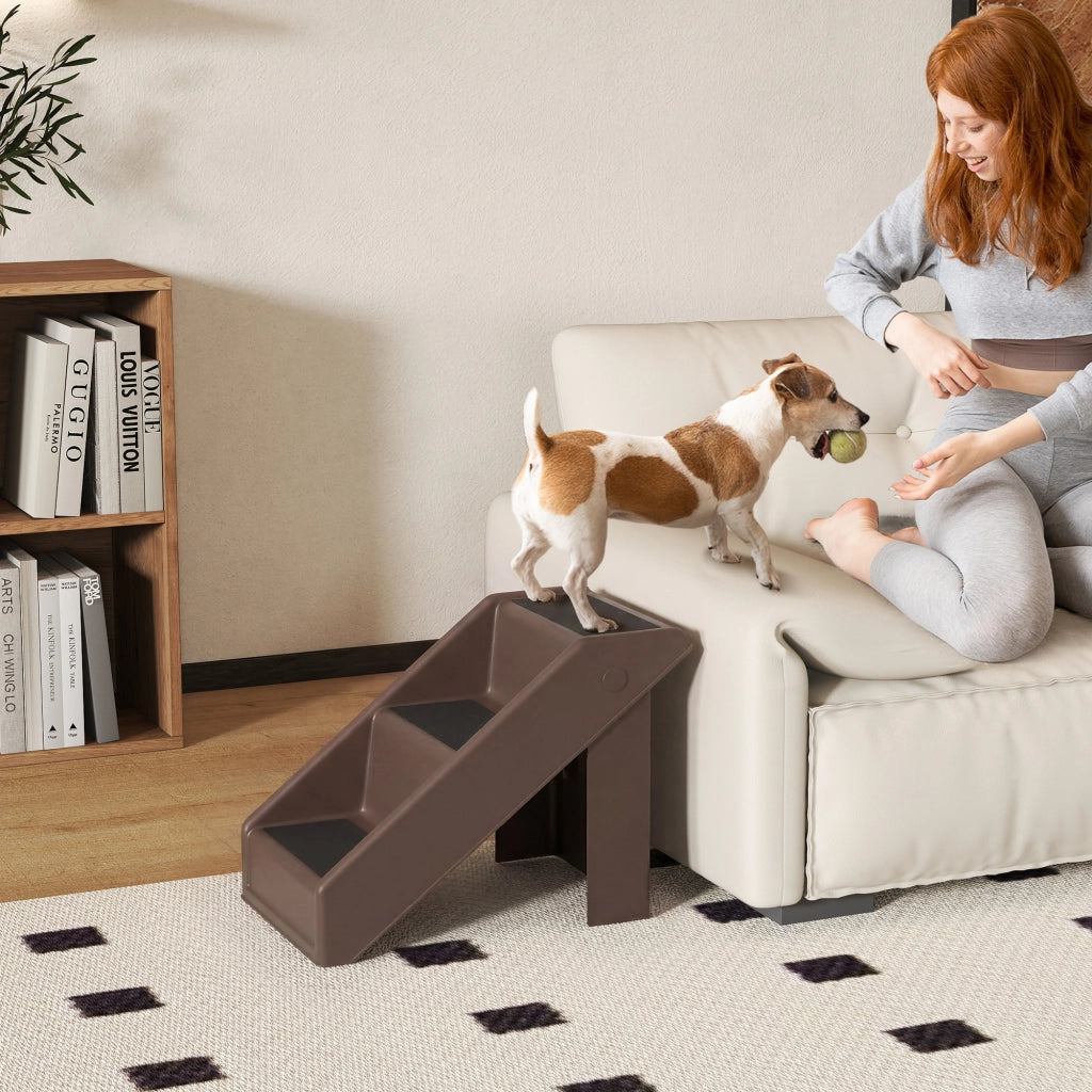 Scala per cani a 3 gradini ¨C Zephmum ¨C Marrone 36.5 cm