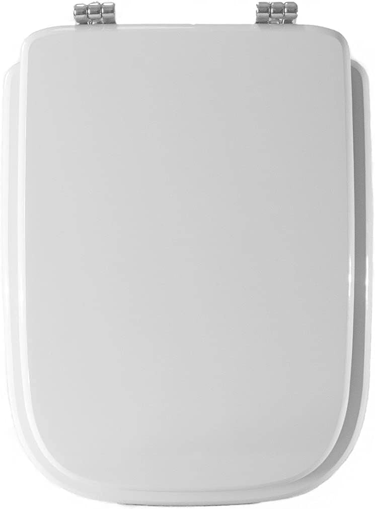 Copriwater universale bianco in legno con cerniere regolabili