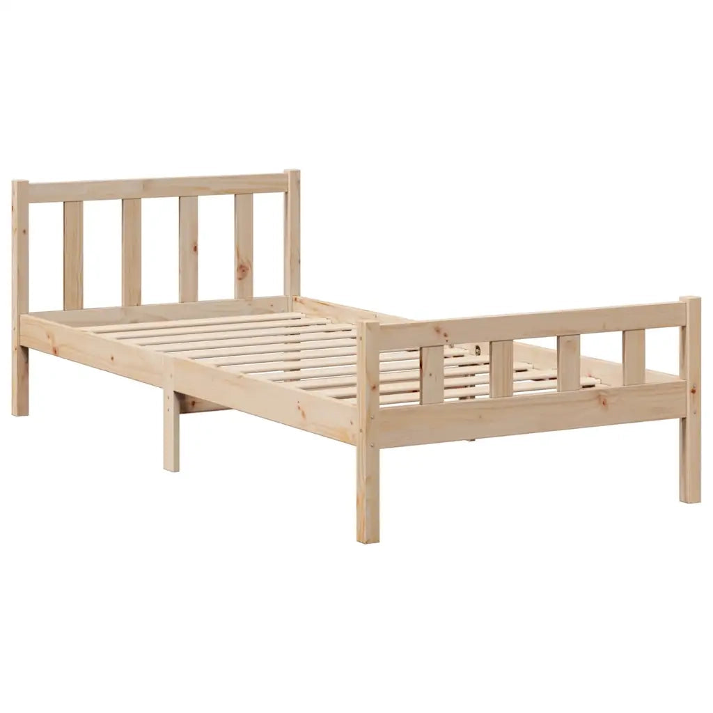 Letto Libreria senza Materasso 90x190 cm Legno Massello Pino 3322158