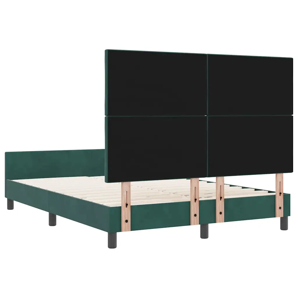 Letto a molle con testiera Verde Scuro 160 x 200 cm Velluto 3345020