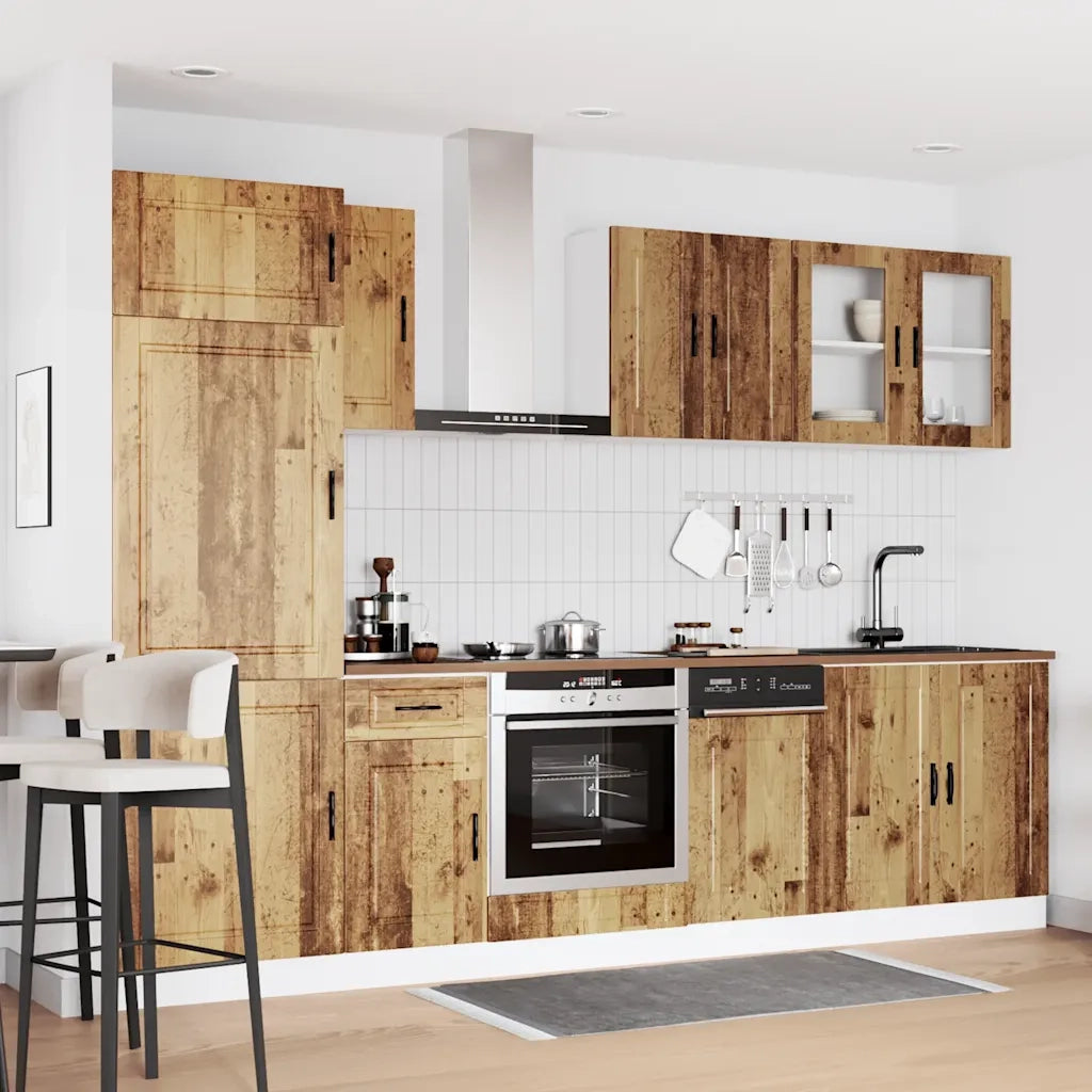 Set Mobili da Cucina 8 pz Kalmar Legno Vecchio in Truciolato