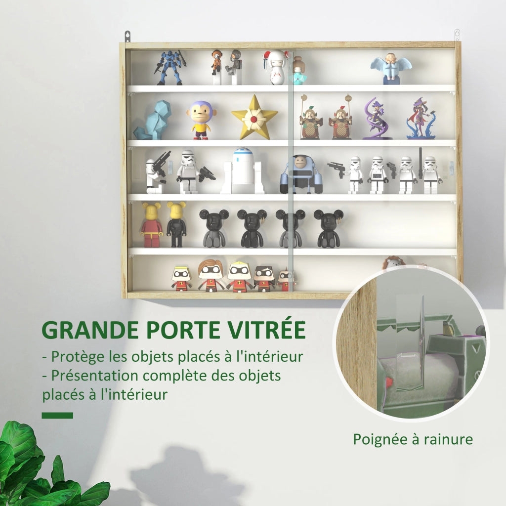 Libreria vetrina a muro ¨C zephmum ¨C bianco 80x9.5x60 cm