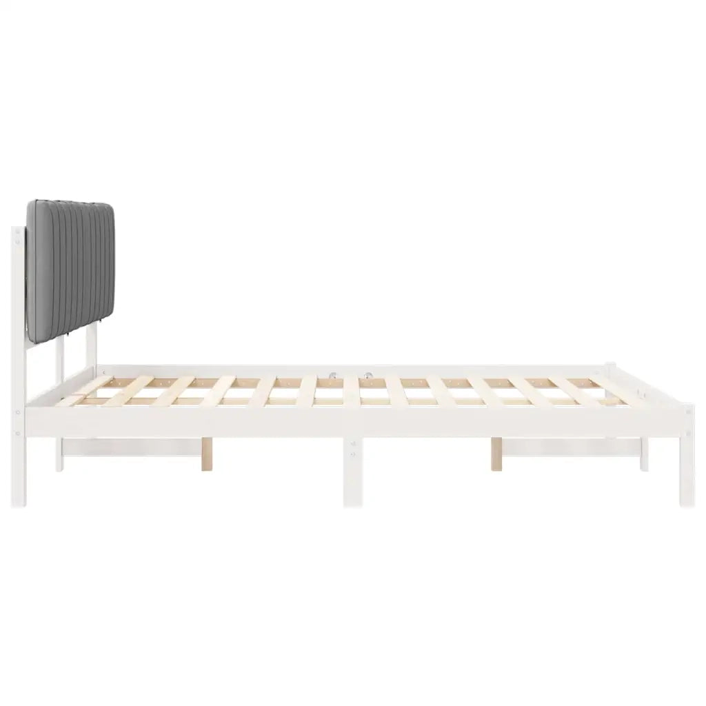 Letto con Testiera Rivestita Grigio chiaro 150 x 200 cm