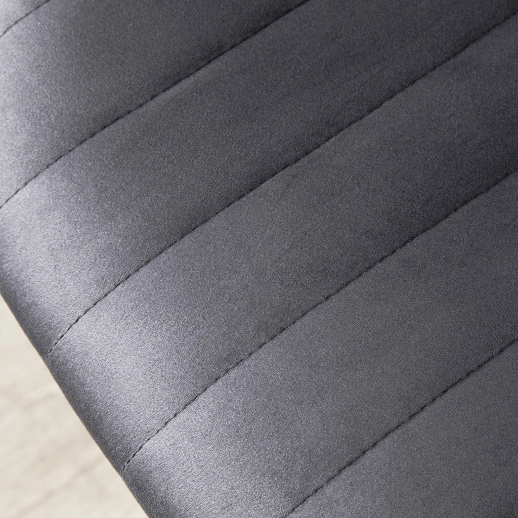 Sgabello da Bar ¨C zephmum ¨C Velluto Grigio Metallo 47x51.5x92-114 cm