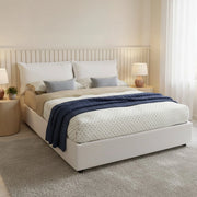 Letto Matrimoniale Amalta, Letto Matrimoniale Materasso Incluso Made in Italy, Bianco
