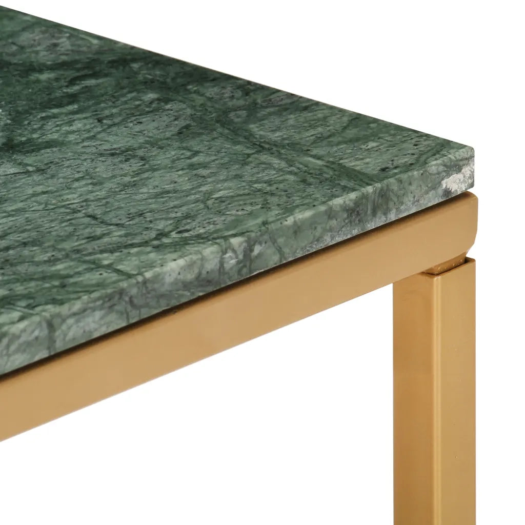Tavolino da Salotto Verde 40x40x35 cm Pietra Vera Testura Marmo 286437