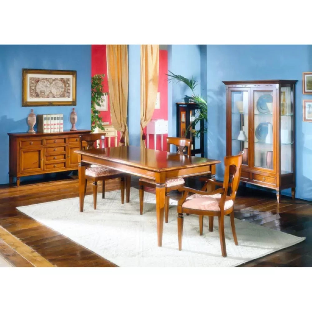 Vetrina classica in legno 2 porte finitura bassano l.108 p.43 h.190 - Mobili 2G