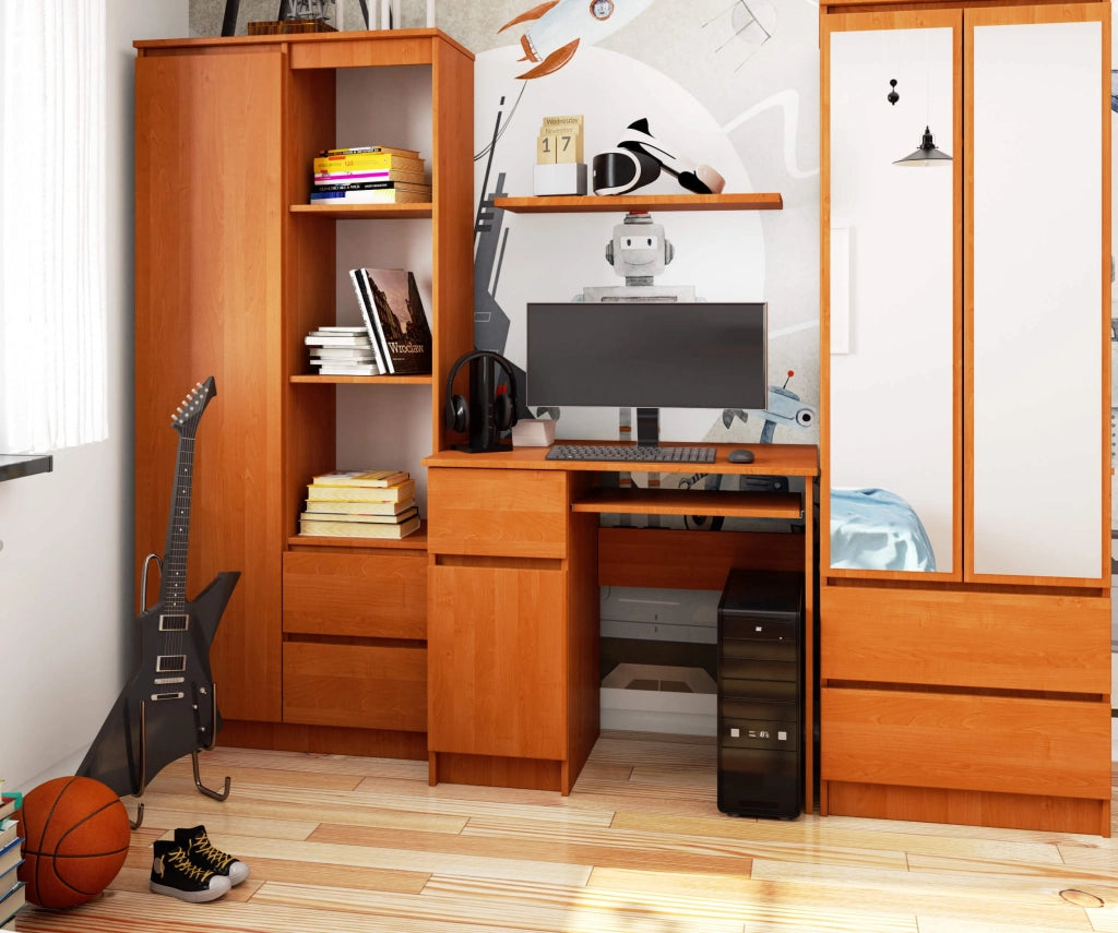 Scrivania per computer AKORD PIKSEL Ontano 90 cm 1 anta 1 cassetto 90x50x77 cm Modello a sinistra