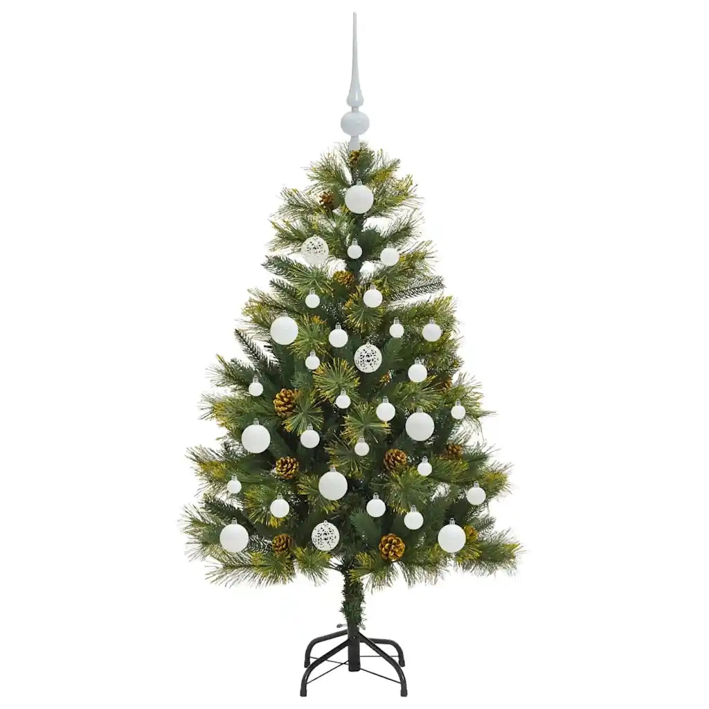 Albero di Natale artificiale pieghevole con coni Verde 120 cm 3395074