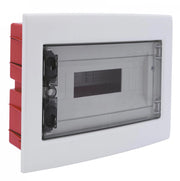 Centralino da incasso 12 moduli con portello fumé e telaio estraibile, bianco, 330x255x80 mm, ideale per installazioni elettriche domestiche e professionali