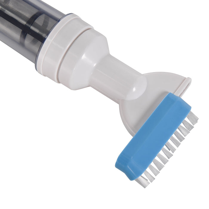 Aspirapolvere per Piscina Portatile Ø6x106-162 cm con Asta a 3 Livelli Blu e Bianco