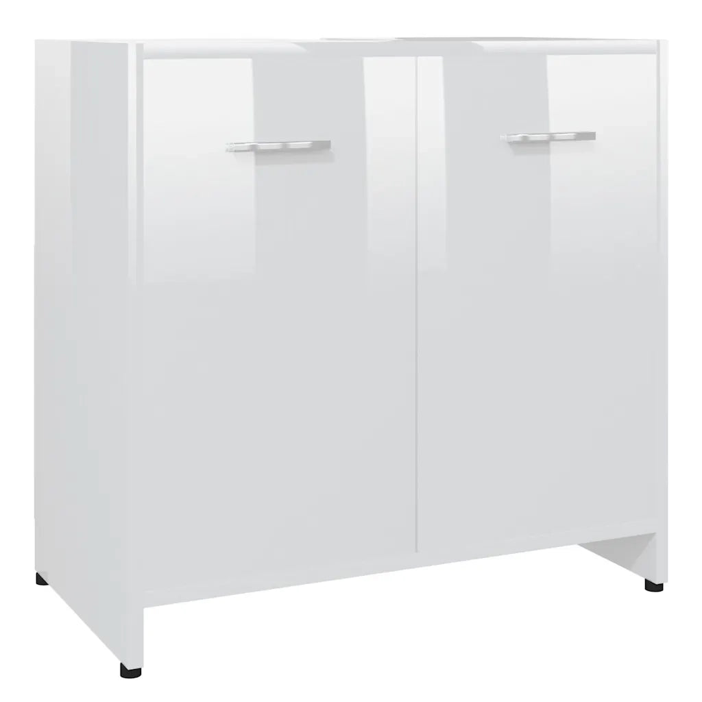 Armadio da Bagno Bianco Lucido 60x33x61 cm in Truciolato cod mxl 63907