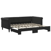 Divano letto | Sof¨¤ letto | Letto singolo Estraibile Nero 90x190 cm in Velluto