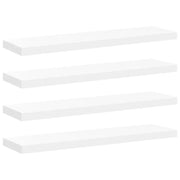 4 pz Scaffali a Parete | Ripiano a parete | Mensole a Parete Bianchi 90x23,5x3,8 cm in MDF