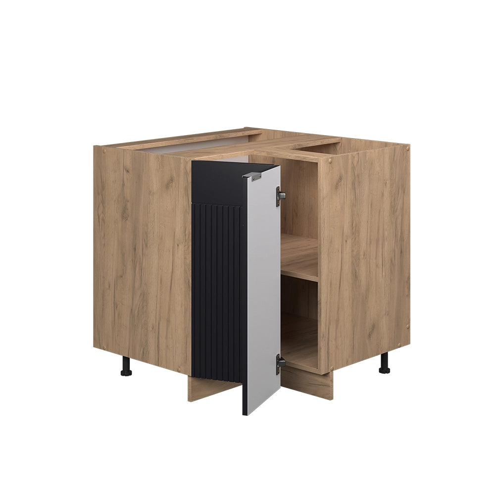 Mobile ad angolo cucina Fame-Line Nero rigato/Rovere dorato 80.5 cm, PL Rovere Vicco