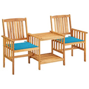 Sedie da Giardino con Cuscini e Tavolino in Massello di Acacia cod mxl 45481