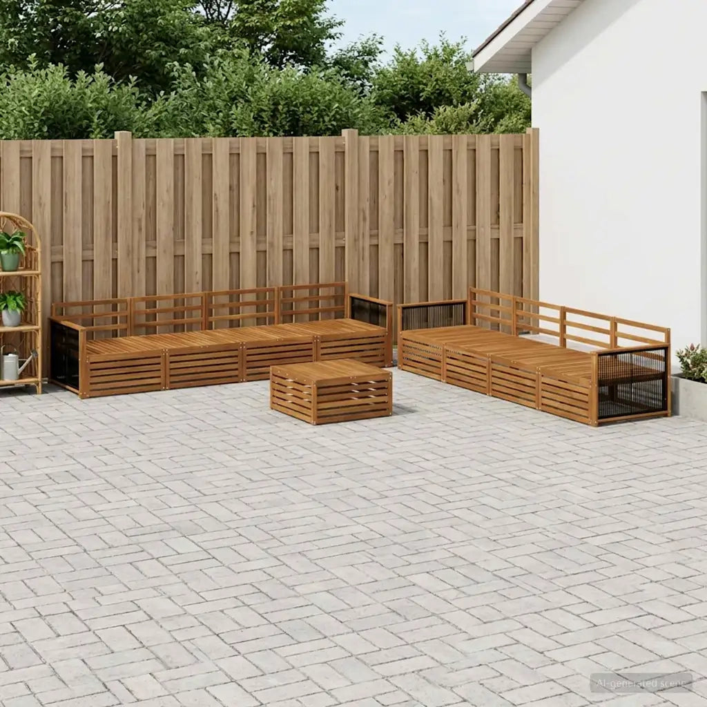 Set di divani da esterno 9 pcs Naturale 3383172