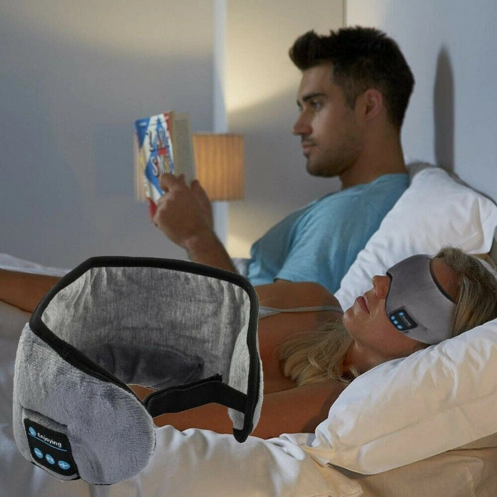 Trade Shop - Maschera Notte Copri Occhi Per Dormire Da Viaggio Con Cuffie Bluetooth Q-yz1 -