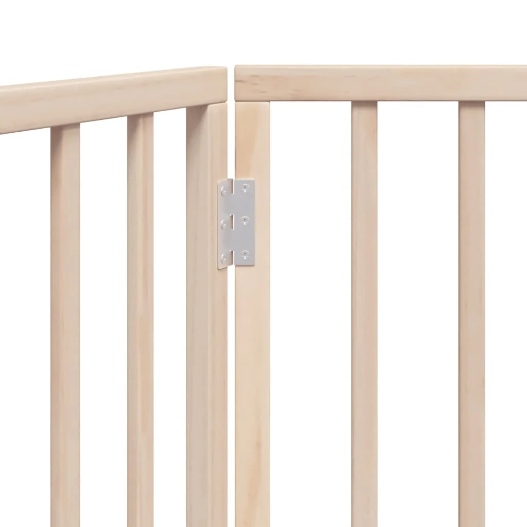 Cancelletto di sicurezza pieghevole per cani a 2 pannelli 160 cm legno di pioppo marrone 02_0023032