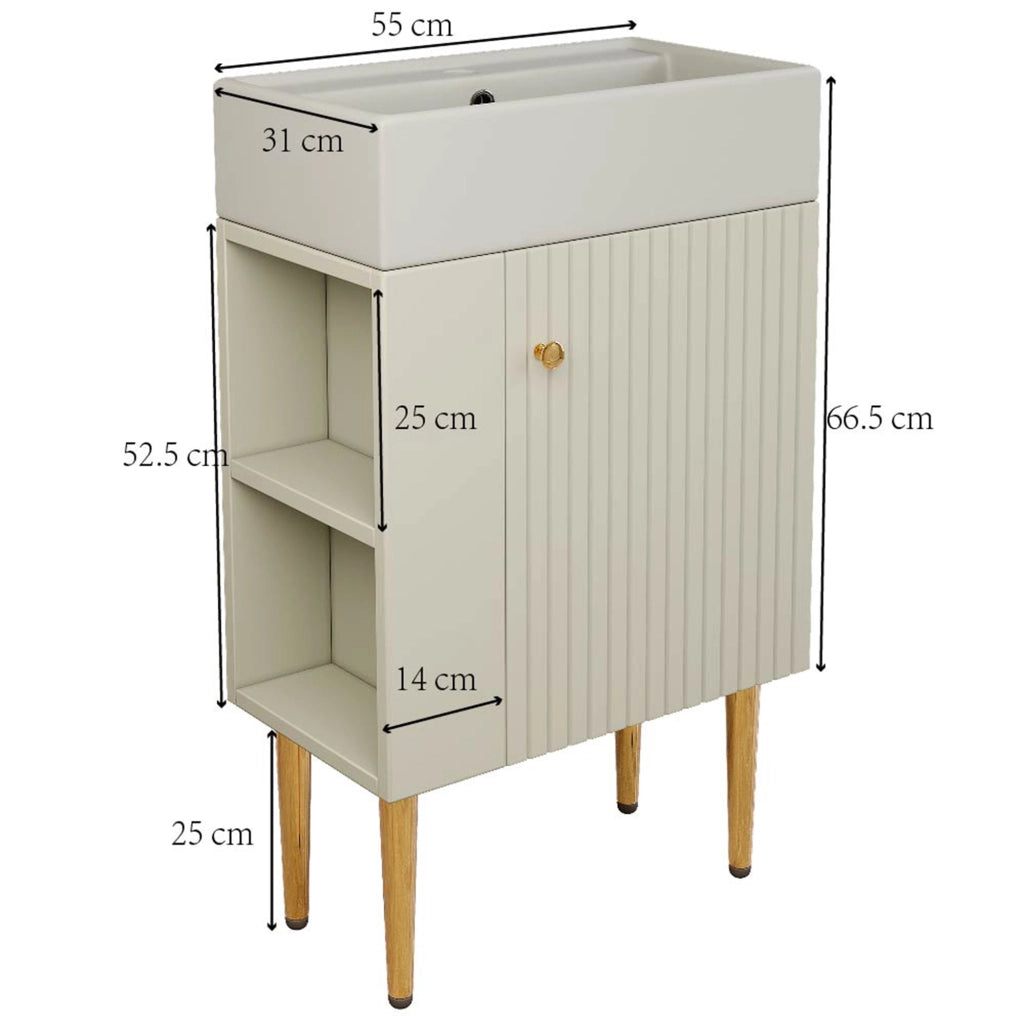 Mobile sotto lavabo da bagno con lavandino; armadio contenitore; design a pavimento; bianco