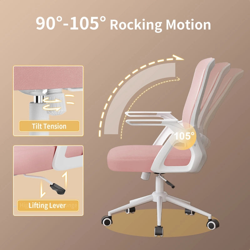 Sedia da ufficio ergonomica, , sedia da computer in rete traspirante con braccioli sollevabili e altezza regolabile