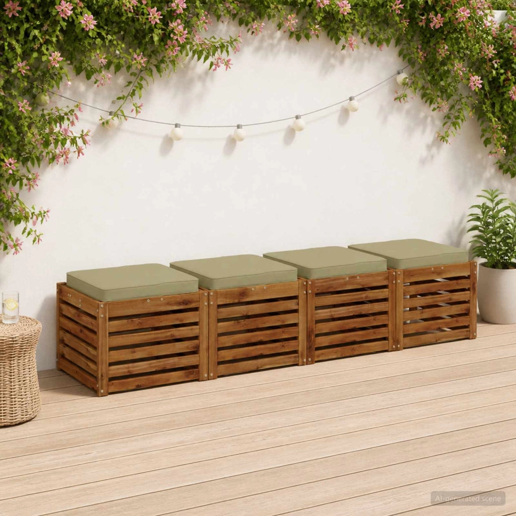 Cuscini per Sedia in 4 Pezzi VUGHT 4 pcs 100% Poliestere 946268
