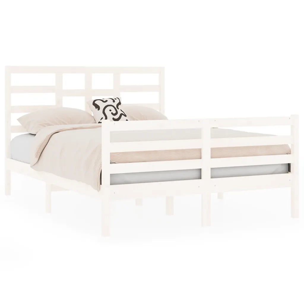 Giroletto-Struttura Letto Bianco in Legno Massello 120x190 cm Small Double 555476