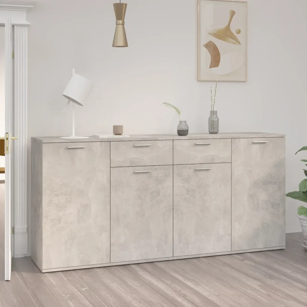Credenza | Madia | Buffet da pranzo | Armadio da pranzo Grigio Cemento 160x36x75 cm in Legno Multistrato