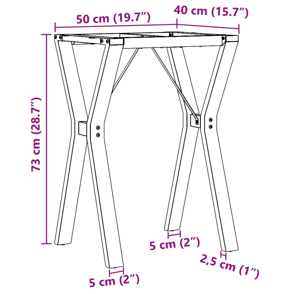 Telaio Gambe a Y per Tavolo da Pranzo 50x40x73 cm in Acciaio 357928