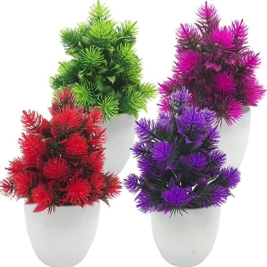 Piantine artificiali - Mini Nep - Resistenti all'usura - 4 Pack - Decorazione per Salotto e Balcone - Piantine per Interno e Esterno