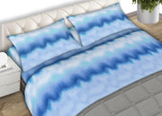 Completo Lenzuola Letto Singolo e Matrimoniale 100% Cotone Made Italy In Varie Fantasie C.N - Matrimoniale - Zig Azzurro