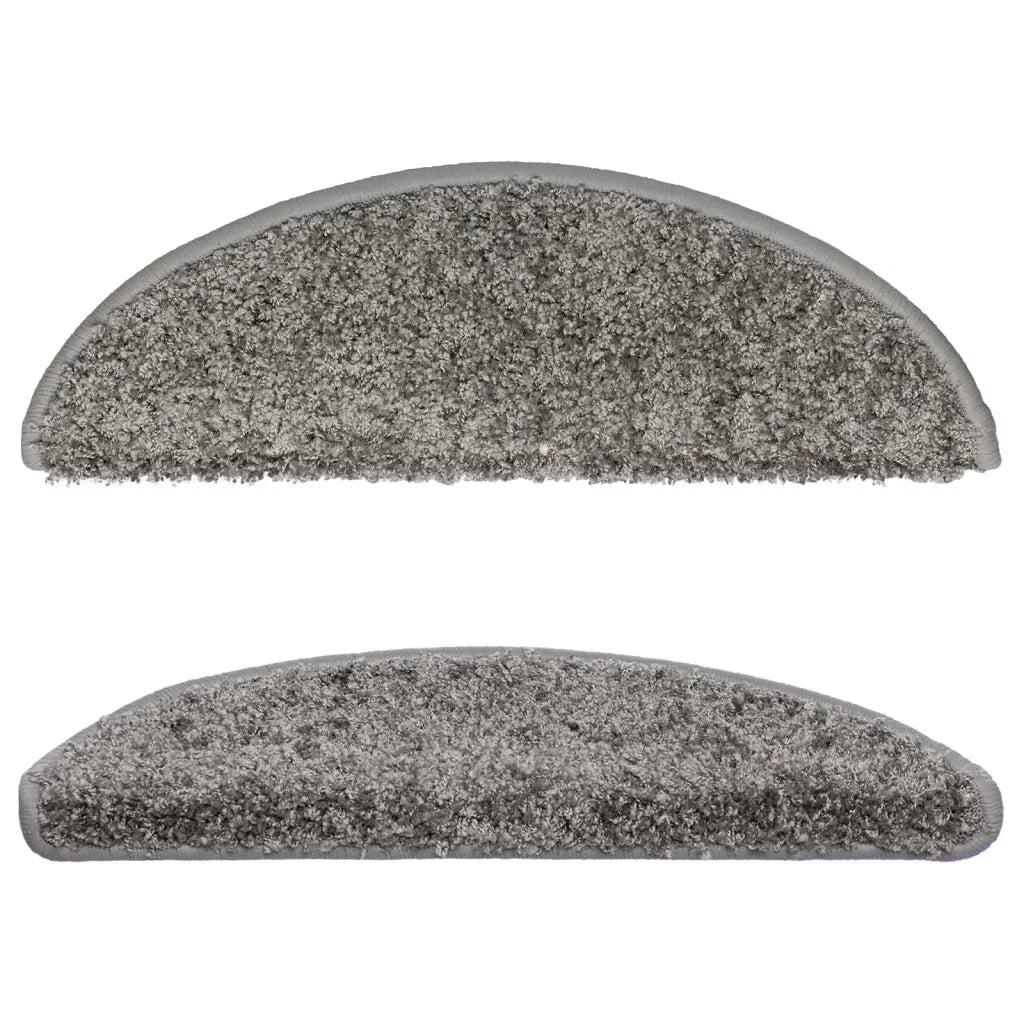 Tappetini per scale 10 pz | Gradini per Scale 56x17x3 cm Grigio Semicircolari