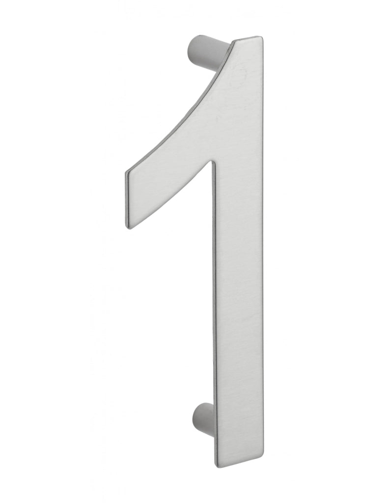 Numero civico 1 in acciaio inox 304, altezza 100 mm, con distanziatori – THIRARD