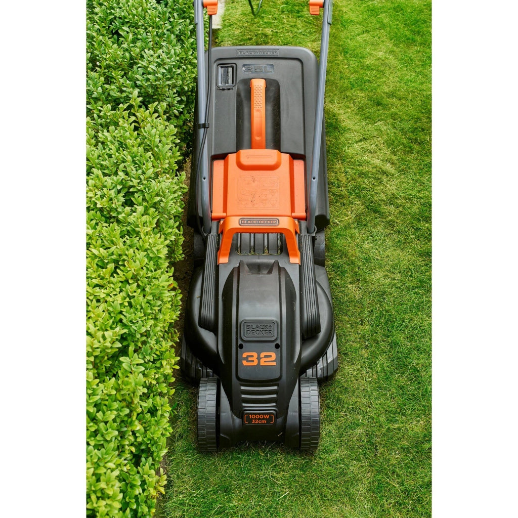 Black & Decker BEMW351-QS tagliaerba Tagliaerba a spinta Nero, Arancione