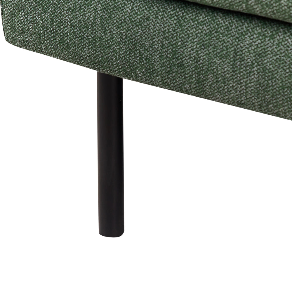 Divano angolare in poliestere verde scuro 192 x 155 Divano a 2 posti imbottito con gambe in metallo, tessuto e schienale imbottito, moderno e minimalista