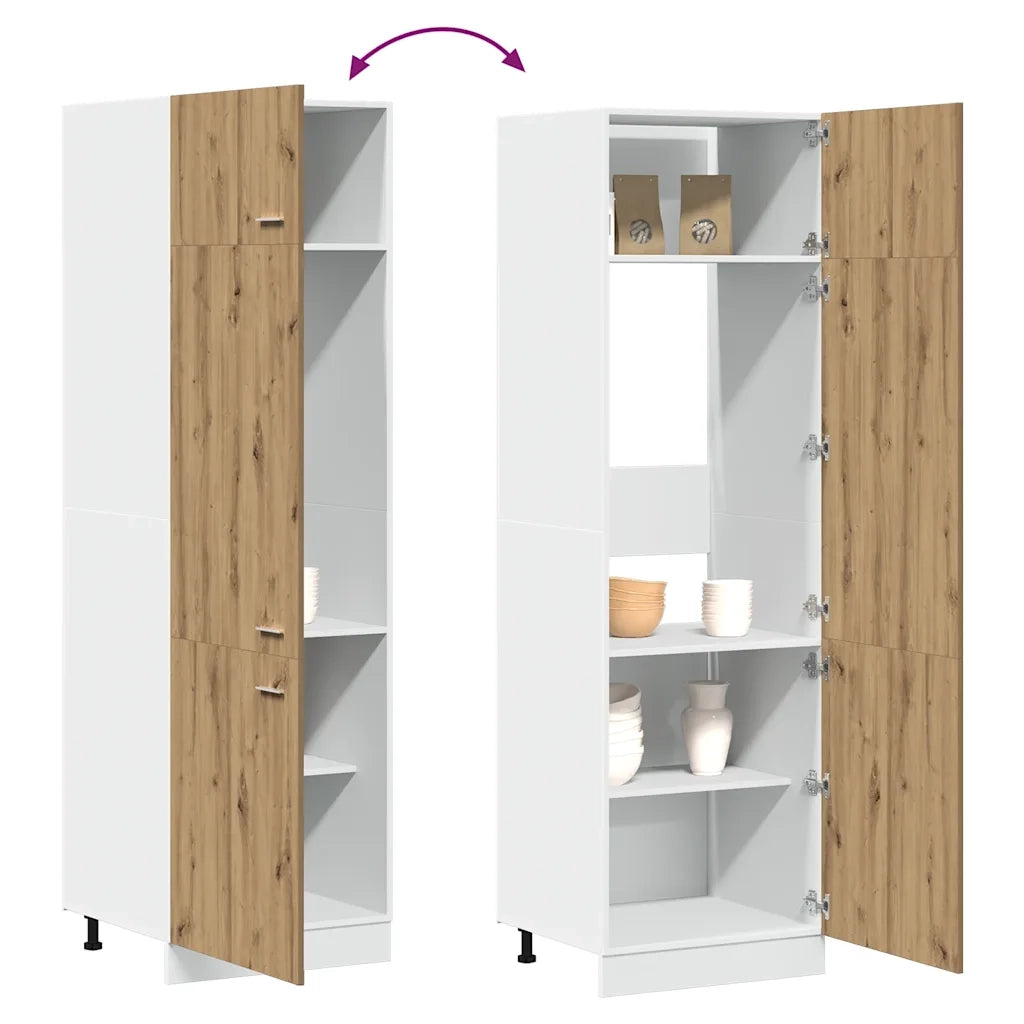 Mobile per Frigo “Lyon” Rovere Artigianale 60x57x207 cm 856126