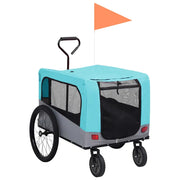 Rimorchio Bici per Animali Carrello Jogging Blu e Grigio cod mxl 64599