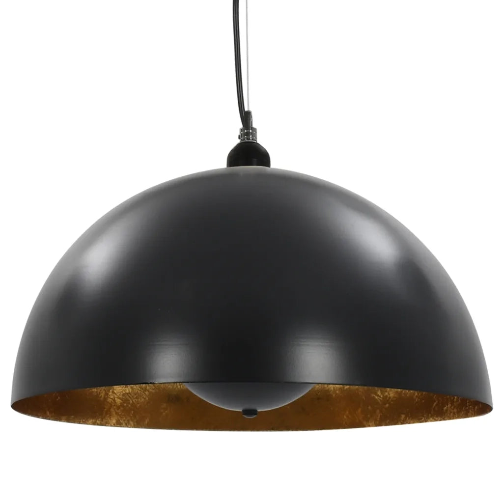 Lampadari 2 pz Nero e Oro Semi-Sferici 40 cm E27 CFW8812249
