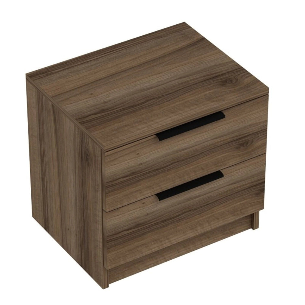 Iune, Comodino 2 Cassetti, 50x47x40h cm Marrone Noce