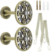 Sostegni per tende in acciaio inox - 2 pezzi - Fissaggio a muro - Accessori per tende - Tendine - Tendine retrò - Resistente allo shock - Accessori per tende con chiodo