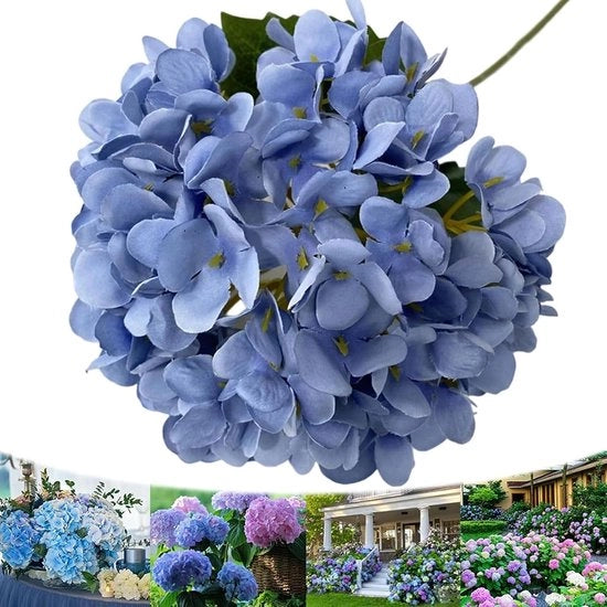 Fiori di Iperico Artificiali Esterni, Fiori di Iperico Artificiali Resistente ai Raggi UV, Finto Fiori per Matrimoni, Feste e Decorazioni di Casa (Blu Scuro, 10 pezzi)