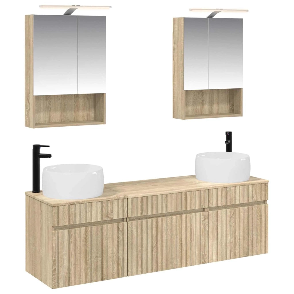 Set di Armadi da Bagno 5 pcs Rovere Sonoma 50 x 14,5 x 70 cm 3406641