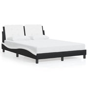 Letto matrimoniale | Letto per adulti | Giroletto senza Materasso Zadar Nero e Bianco 140x200 cm in Similpelle