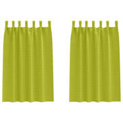 Tende Oscuranti | Tende Blackout con Anelli 2 pz Verde 175 x 140 cm Poliestere