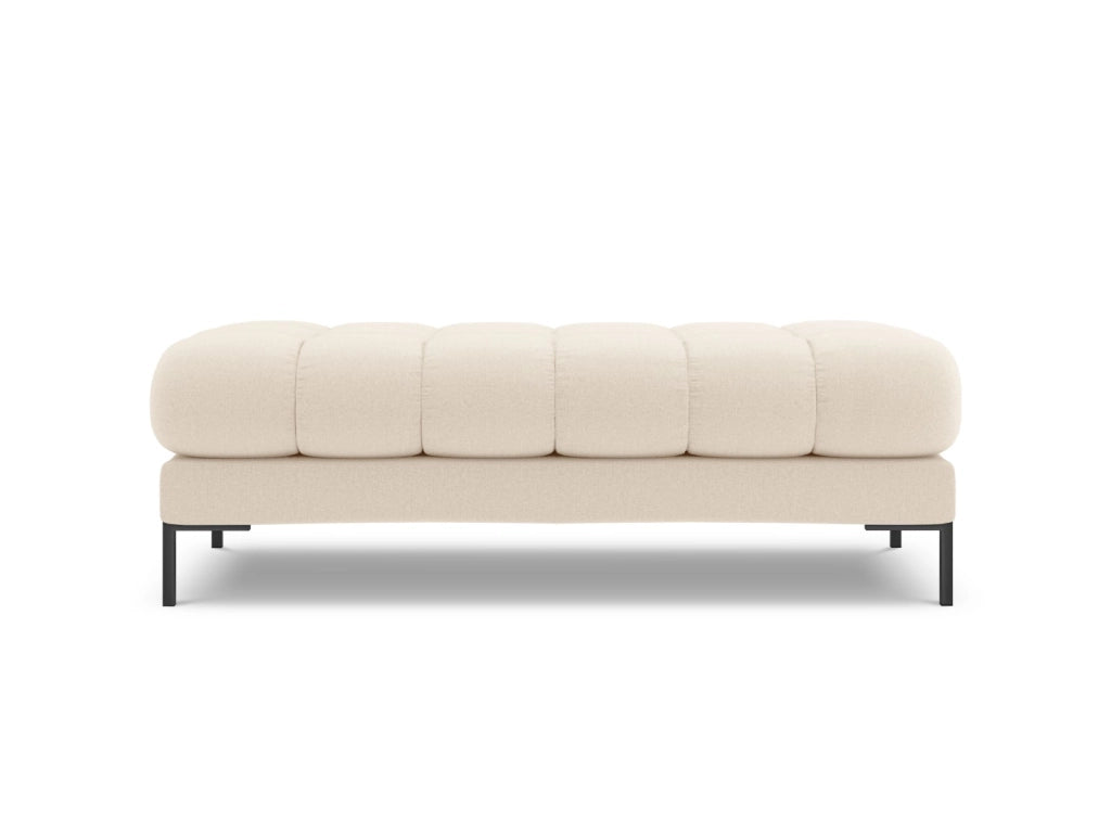 Cosmopolitan Design - Panca "Bali" 2 posti in tessuto strutturato beige chiaro 