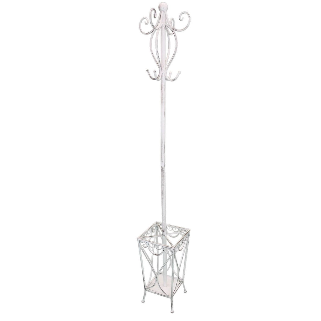 Appendiabiti da terra con portaombrelli in Acciaio cm 25x25x183 - CLIFFORD