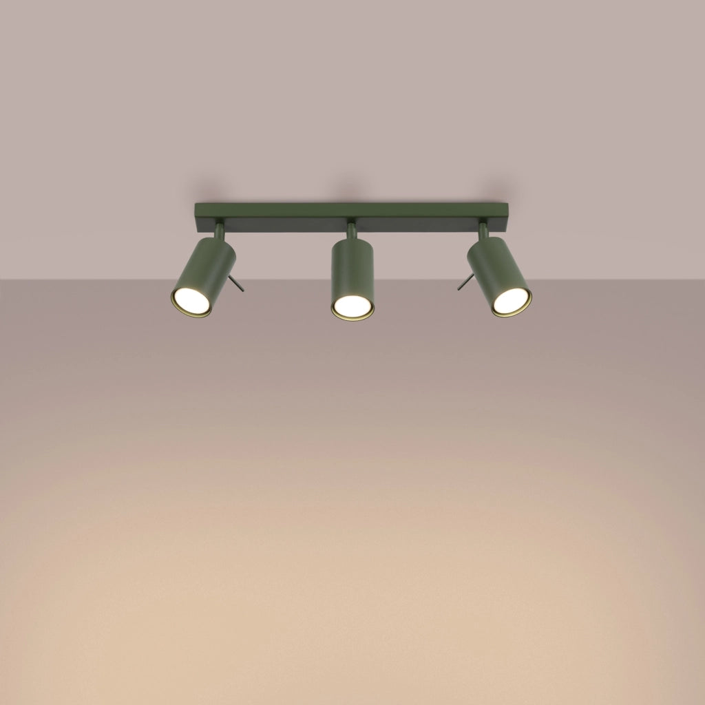 Lampada da soffitto RING 3L verde oliva