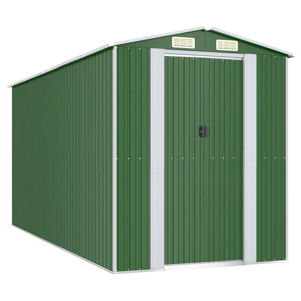 Capanno da Giardino Verde 192x440x223 cm Acciaio Zincato cod mxl 65888