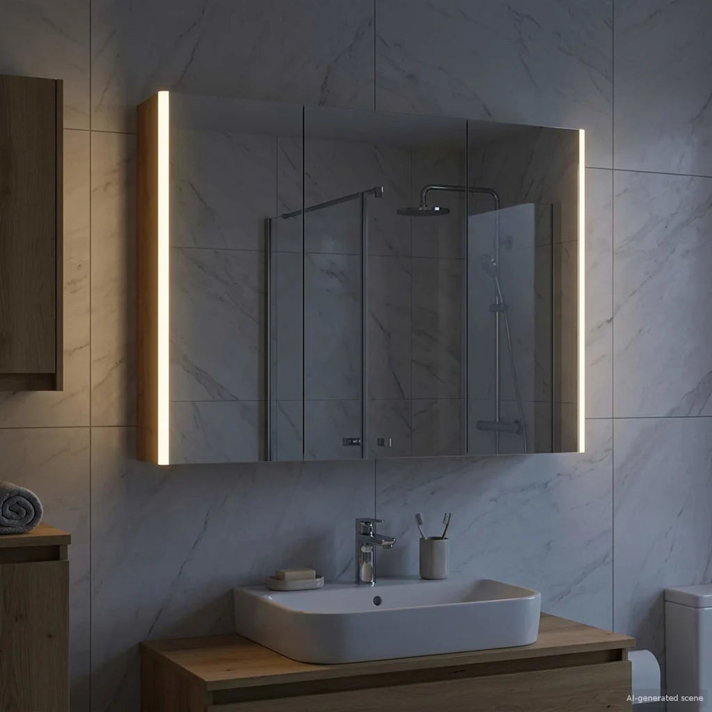 Mobiletto per specchio da bagno Rovere Artigianale